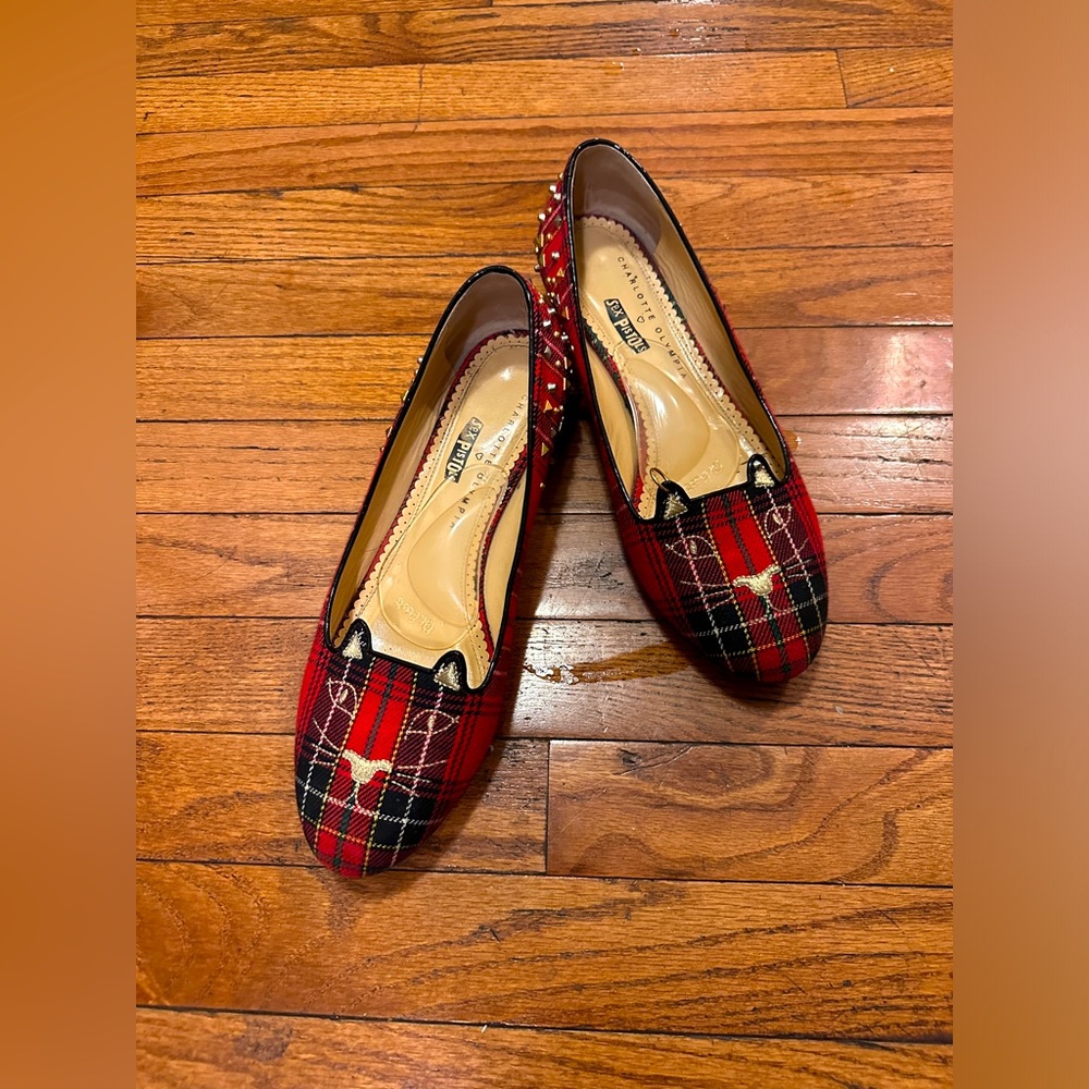 #2 Charlotte Olympia Kitty Embroidered Flats size 42